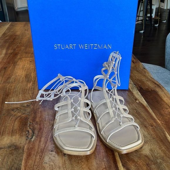 Stuart Weitzman Tan Gladiator Sandal, Size 10 - Picture 1 of 6